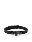 Philipp Plein PLEIN ENIGMA IP Black crystal skull black leather bracelet, Black, Women