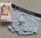 Genuine CALVIN KLEIN XL 40-42"  Grey SHORTY TRUNK Stretch 50% Cotton Tags Shlf