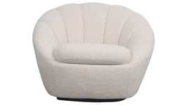 Fauteuil pivotant BOGOTA en tissu bouclette coloris blanc