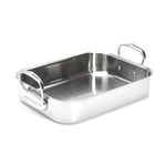 De Buyer - Plat à rôtir en inox multichouches AFFINITY - 35 x 25 x 8 cm - Fabriqué en France, Sans PFAS, Montée Rapide en Température, Inox 18/10, Tous Feux + Four, Finition Poli Brillant