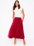 Boden Angelica Velvet Skirt, Red Liquorice