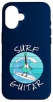 Coque pour iPhone 16 Surf Guitar Guitariste électrique Surfeur Vacances d'été