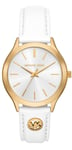 Michael Kors Slim Runway 3-hands gold white MK7466