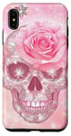 Coque pour iPhone XS Max Mignon rose rose et crâne avec étoiles crânes roses