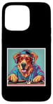 iPhone 15 Pro Max Golden Dog Music DJ Turntables Mixing Vinyl Records Graphic Case