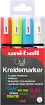 Uni-Ball 186204 – Chalk Marker PWE 5 m, Bullet Tip, Set of 4 1.8 – 2.5 mm 4er