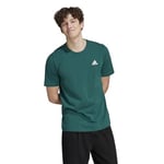 adidas Homme Essentials Single Jersey Embroidered Small Logo Tee, Collegiate Green, XS