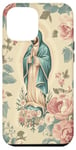 iPhone 12 Pro Max San Judas Tadeo Virgen Mary Floral Religious Case