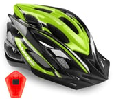 Shinmax Casque Velo Homme Femme Casque Vélo avec LED Lampe de Sécurité Protection Casque VTT et VTC avec Visière Amovible pour Adultes Casque Cyclisme pour Montagne Route Réglable Taille 57-62 cm