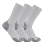 Carhartt Men's Midweight Cotton Blend Sock 3 Pack, Grey, X-Large (Pack of 3)