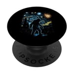 Bigfoot Sasquatch Starry Night Galaxy Monster Hunter Funny PopSockets Adhesive PopGrip