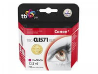 Tb - 12.5 Ml - Magenta - Kompatibel - Bläckpatron (Alternativ För: Canon Cli-571Xl) - För Canon Pixma Ts5051, Ts5053, Ts5055, Ts6050, Ts6051, Ts6052, Ts8051, Ts8052, Ts9050, Ts9055