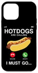 iPhone 12 mini Hot Dog Adult Phone Display Hot Dogs Are Calling I Must Go… Case