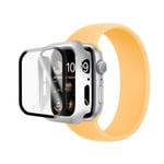 Verre trempé +Coque de protection souple silicone Argent pour Apple Watch Serie SE 2 2022 44mm  - Yuan Yuan