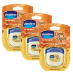 Vaseline Lip Therapy Lip Balm Mini Creme Brulee 7g Kissable Lips - 3 PACK