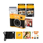 KODAK Mini Shot 3 ERA 4PASS 2-in-1 Instant Camera and Photo Printer (3x3 inches), Initial 8 Sheets + 60 Sheets Pack, Accessory Bundle, Yellow