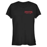 Stranger Things Women's Friends Pocket Short Sleeve T-Shirt, Black, S