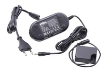 vhbw Bloc d'alimentation, chargeur adaptateur compatible avec Fuji / Fujifilm X-T1, X-T10, X-T100 appareil photo, caméra vidéo - Câble 2m, coupleur DC