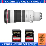 Canon RF 100-300mm f/2.8 L IS USM + 2 SanDisk 64GB Extreme PRO UHS-II SDXC 300 MB/s + Ebook '20 Techniques pour Réussir vos Photos' - Objectif Canon RF