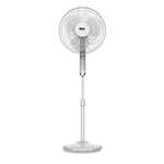 Fakir VC 43 SF Ventilateur sur pied silencieux réglable en hauteur avec télécommande, 3 niveaux, refroidisseur d'air, fonction minuterie, diamètre 44 cm, blanc, 40 W