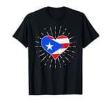 Puerto Rico - Puerto Rican Flag Vintage Heart Fan Retro T-Shirt