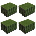 Lot de 32 dalles clipsables gazon artificiel vert  Oviala