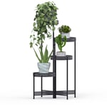 Étagère à Fleurs Fer Forgé - Porte Plante Intérieur Extérieur avec 4 Niveaux Echelle Escalier Pour Jardin Balcon Terrasse