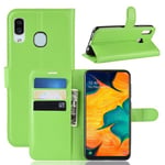 Galaxy A20/A30      Pu Wallet Case    [Green]