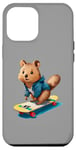 Coque pour iPhone 14 Pro Max Skateboard Quokka mignon Skateboard Simple Skater Fun Fan