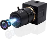 5X Zoom Optique Full Hd 1080P Webcam,Caméra Usb Avec Objectif 2.8-12 Mm, Mise Au Point Manuelle Usb Avec Caméra High Frame 100Pfs Mini Caméscope En Métal Caméra De Sécurité À Domicile,Caméra Uvc