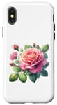 Coque pour iPhone X/XS Rose de jardin imprimé graphique fille