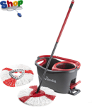 Prestige Microfibre  Spin  Mop  and  Bucket  Set  with  Extra  2 - In - 1  Head