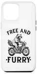 Coque pour iPhone 14 Pro Max Free And Furry Racoon Moto Rider Biker Raton laveur