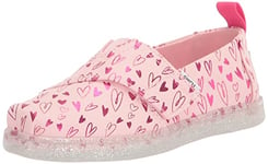 TOMS Tiny Alpargata Espadrille, Pastel Pink Foil Hearts