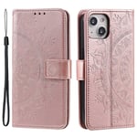 Trolsk Mandala Wallet with Strap (iPhone 15) - Rose gull