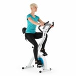 Exercise Bike Cardio Machine Pedal Traine Gym Heart Rate Monitor Foldable White