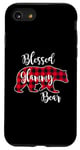 Coque pour iPhone SE (2020) / 7 / 8 Blessed Glammy Bear Red Buffalo Check Plaid Cadeau pour grand-mère