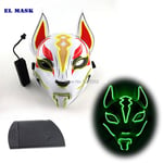 Anime Expro Decor Japanilainen Fox Mask Neon Led Light Cosplay Mask Halloween Party Rave Led Mask Tanssi DJ Palkkapäiväasu Rekvisiitta