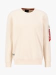 Alpha Industries USN Blood Chit French Terry Sweatshirt, 578 Jet Stream White