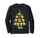 Tennis Sports Lover Xmas Lights Tennis Ball Christmas Tree Long Sleeve T-Shirt