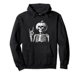 Skeleton Pumpkin Head Halloween Spooky Bones Jack O Lantern Pullover Hoodie