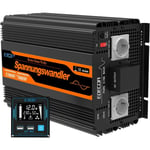 Edecoa - convertisseur 12v 220v convertisseur Pur Sinus 3500w Onde sinusoïdale Pure Power Inverter avec télécommande et écran lcd per Camper Voiture