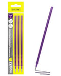 Online 3x recharge pour stylo gel effaçable, compatible avec Legami, couleur violette, pointe moyenne 0,7 mm, encre gel thermosensible, rechargeable