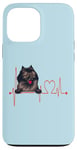 Coque pour iPhone 13 Pro Max EKG de battements de cœur pour chiens Wolf Spitz Funny Dogs My Cardio