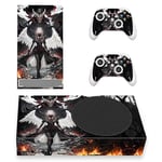 playvital Custom Vinyl Skins for Xbox Series S, Wrap Decal Cover Stickers for Xbox Series S Console Controller - Darkness Angel