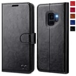 OCASE Samsung Galaxy S9 Case, PU Leather Flip Wallet Case with [Card Slots] [Kickstand Feature] [Magnetic Closure] For Samsung Galaxy S9 Devices (5.8 inch) - Black