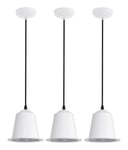 Suspension lampe de table à manger blanche lampe à suspension led lampe de cuisine, acier blanc, 5W 400lm blanc chaud, DxH 17,5x110 cm, lot de 3