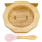 Finkolo Bol Ventouse pour Bébé et Cuillère en Bambou Naturel | L'Original 'Bambol Forme Mouton | Vaisselle Apprentissage | Coffret Repas Assiette…