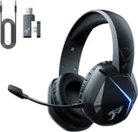 gs401pro Casque de Jeu sans Fil avec Microphone,Casque sans Fil Bluetooth 5.2,Faible Latence avec Batterie de 45 Heures,stéréo pour PC,PS4,ps5,Switch,Smartphone (Uniquement avec câble Xbox)