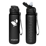 AORIN Gourde avec Paille, 750ml/1L/1.5L Gourde Enfant, Bouteille D'eau Anti-fuite, Tritan Gourde Sport Sans BPA, Convient pour Sport, Fitness, Course, Vélo et En Plein Air